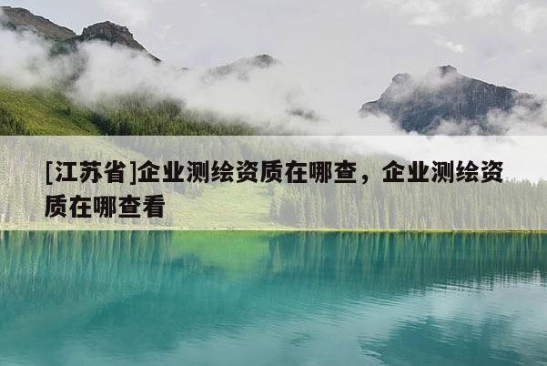 [江苏省]企业测绘资质在哪查，企业测绘资质在哪查看