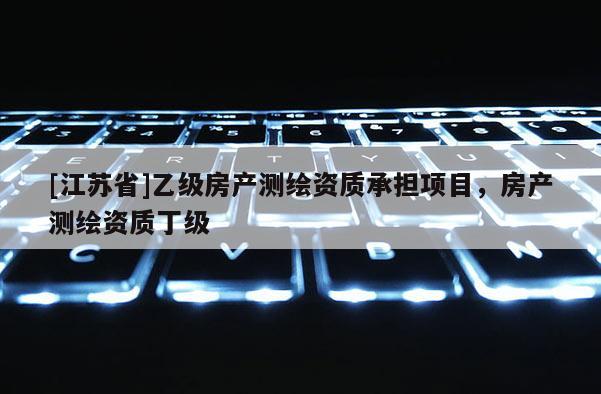 [江苏省]乙级房产测绘资质承担项目，房产测绘资质丁级